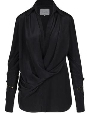 Johanna Ortiz Iconic Drape Blouse - Black