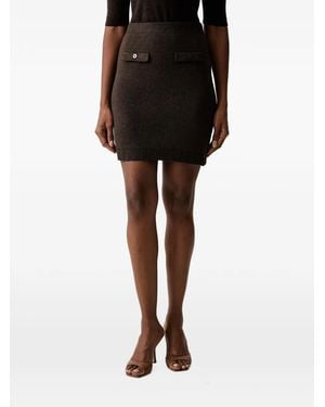 Twinset Minifalda De Canalé Con Detalle De Bolsillo - Negro