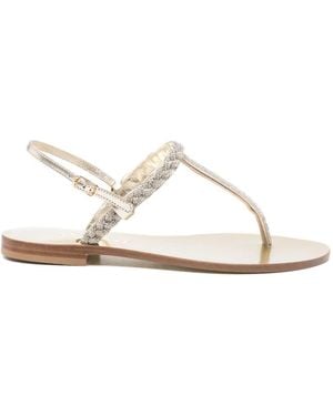 EDDI CUOMO T-Strap Sandals - White