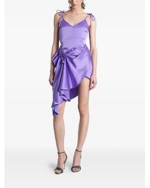 David Koma Flower-Detail Asymmetric Dress - Purple