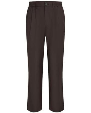KARL LAGERFELD Pleated Tailored Trousers - Brown