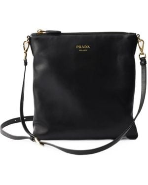 Prada Nappa Leather Mini Shoulder Bag - Black