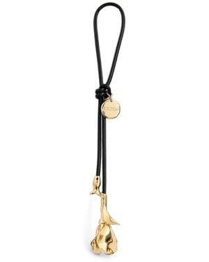 Erdem Flora Leather Bag Charm - White