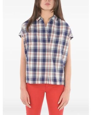 Woolrich Checked Johnny-Collar Tunic - Blue