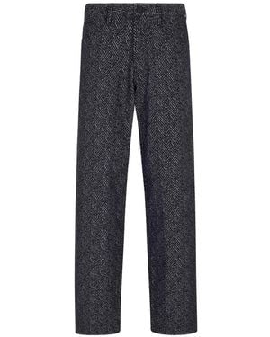 Giorgio Armani Chevron-Jacquard Jeans - Blue