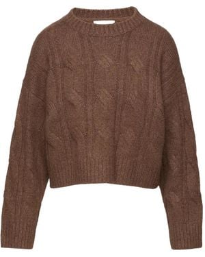 SABLYN Pullover mit Zopfmuster - Braun