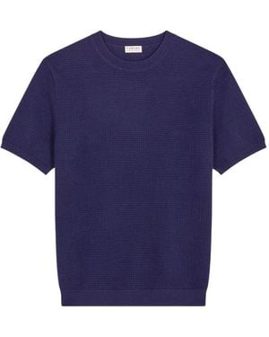 Fursac Waffle-Texture T-Shirt - Blue