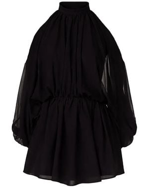 ANDAMANE Mini-Jurk Met Pofmouwen - Zwart