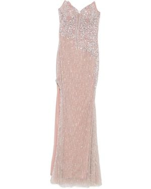 Holland & Holland Schulterfreies Maxikleid mit Verzierung - Pink