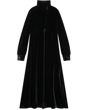 Maliparmi Samt-Maxikleid Mit Stehkragen - Schwarz