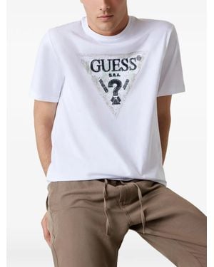 Guess Triangle-Logo T-Shirt - White