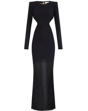 Elisabetta Franchi Cut-Out Train Asymmetric Dress - Black