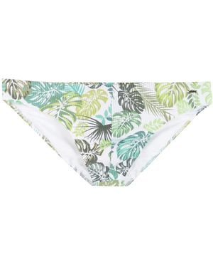 Amir Slama Leaf Print Swim Briefs - White