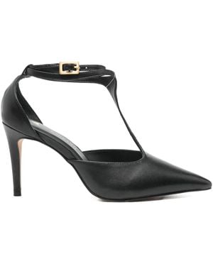 Carrano 85Mm Ankle-Strap Leather Court Shoes - Black