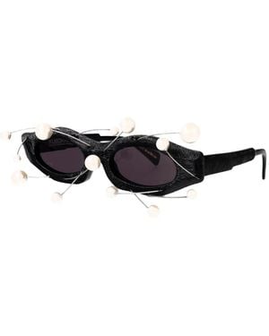 Kuboraum Y5 Geometric-Frame Sunglasses - White