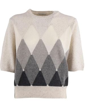 Ballantyne Diamond-pattern wool sweater - Grau