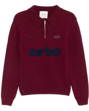 Arte' Polo À Logo Appliqué - Rouge