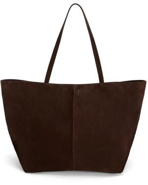 Jil Sander Linea Piped Suede Tote Bag - Brown