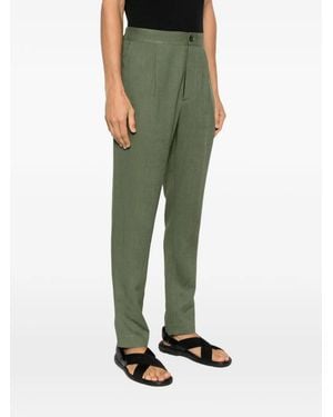 Tessitura Tapered-Fit Linen-Blend Trousers - Green