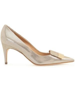 Sergio Rossi 45Mm Laminated Leather Shoes - Natural
