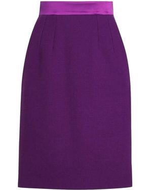 Dolce & Gabbana Satin-Waistband Midi Skirt - Purple