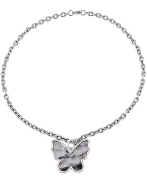 Poison Drop Lab Butterfly-Pendant Chain Necklace - Metallic