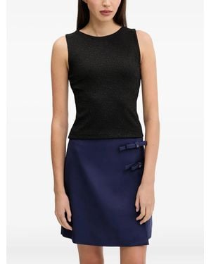 HUGO Monogram-Jacquard Tank Top - Black