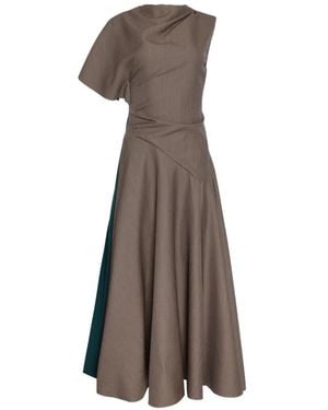 ROKSANDA Oryn Asymmetric Midi Dress - Brown
