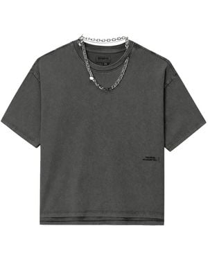 Musium Div. Chain-Detail Heart-Pendant T-Shirt - Gray