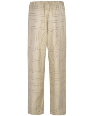 TOTEME Monogram Silk Trousers - Natural
