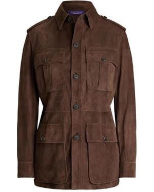 Ralph Lauren Suede Military Jacket - Brown