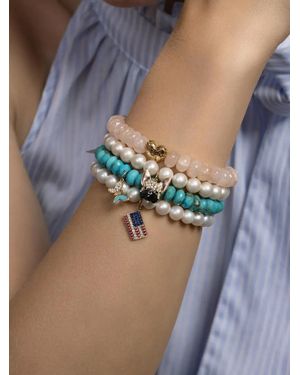 Sydney Evan Puffy-Heart Charm Bracelet - Blue