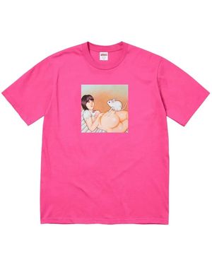 Supreme Mouse-Graphic T-Shirt - Pink