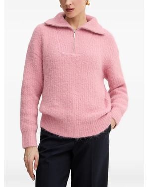 Morgan Half-Zip Long-Sleeve Sweater - Rose