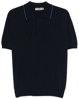 Canali Piped Polo Shirt - Blue
