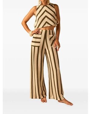 JBQ Striped Palazzo Trousers - Metallic
