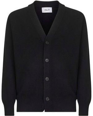 D4.0 V-Neck Wool Cardigan - Black