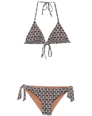 IU RITA MENNOIA Geometric-Print Bikini - White
