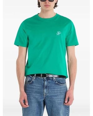 Tommy Hilfiger Logo-Embroidered T-Shirt - Green