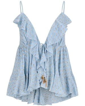Zimmermann Ruffle Top - Blue
