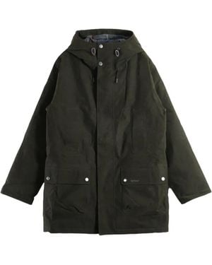 Barbour Manteau Ciré Northfield À Capuche - Black