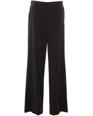 RUE DU BAC Elasticated-Waist Wide-Leg Trousers - Black