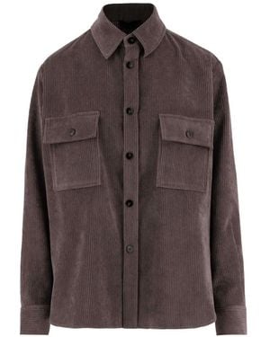 F.it Corduroy-Effect Flap-Pocket Shirt - Brown