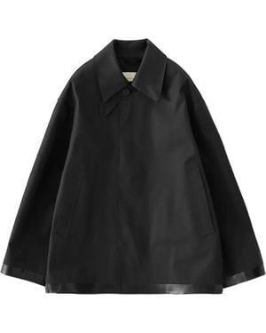 Studio Nicholson Abrigo Teviot con botones de x Mackintosh - Negro
