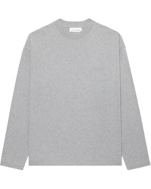 Essentials Logo-Print Long-Sleeve T-Shirt - Grey