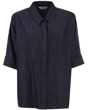 Max Mara Short-Sleeve Denim Shirt - Blue