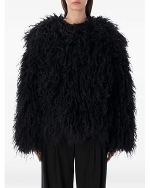 Goldbergh Yua Shaggy-Texture Coat - Black