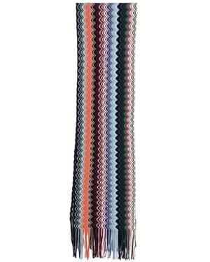 Missoni Zigzag-Knit Fringed Scarf - White