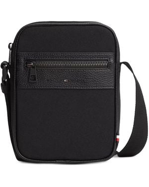 Tommy Hilfiger Logo-Plaque Zip-Fastening Shoulder Bag - Black