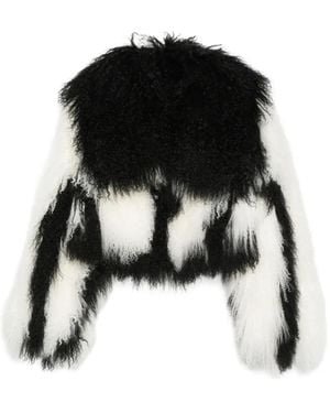 The Attico Veste En Peau Lainée - Black